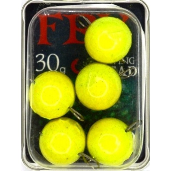 Груз для рыбалки, ушастый, разборной, 5шт/уп, цвет Lime, 30г